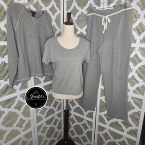 Charter Club Intimates 3-Piece Gray Knit Lounge Set Size Small